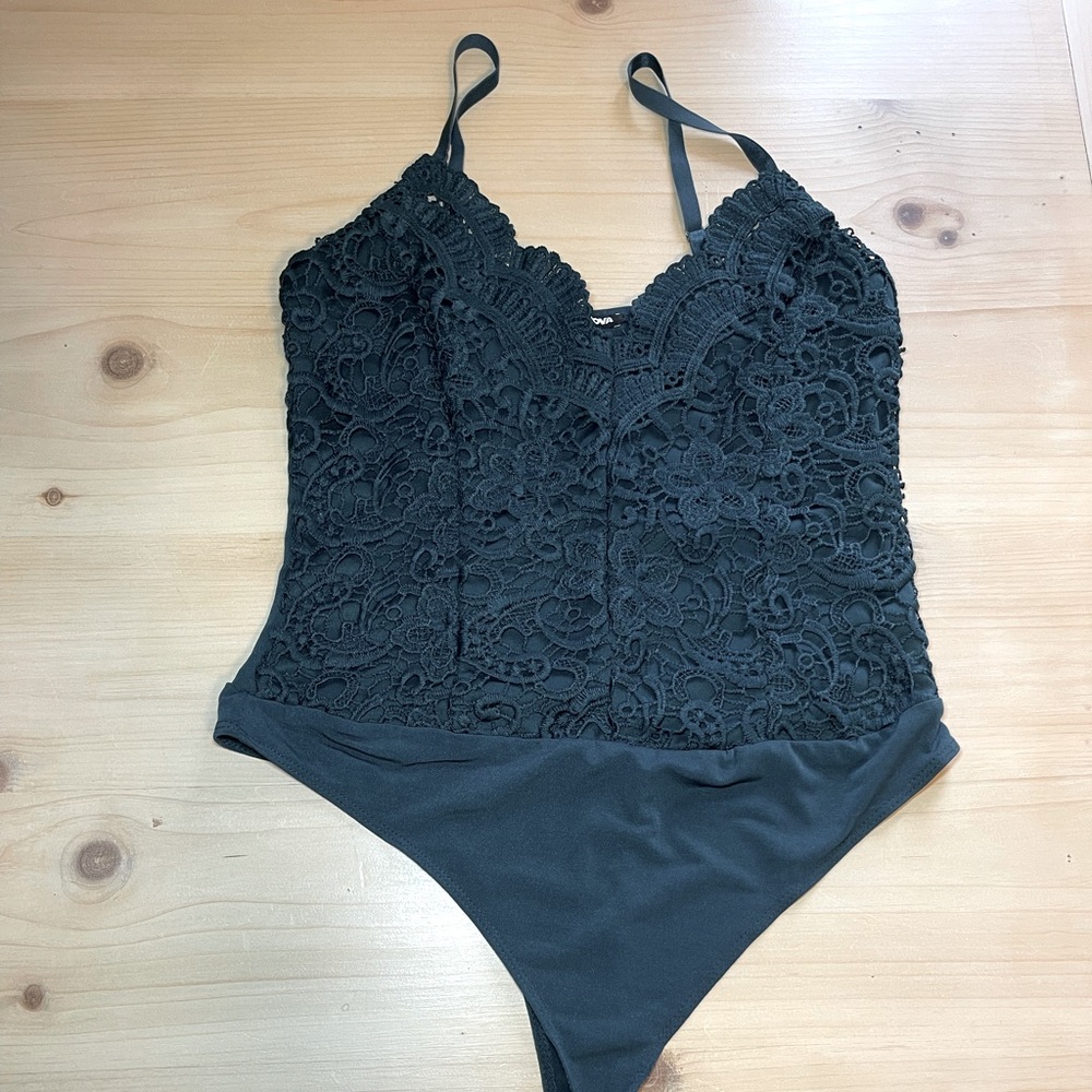 Dark Teal Crochet Bodysuit